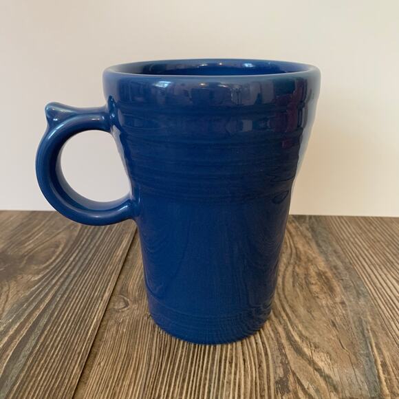 Fiestaware Lapis Blue Latte Mug Thumb Rest Bistro Coffee Stoneware Fiesta - Picture 1 of 7